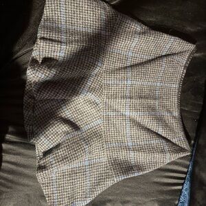 Burberry Black and Gray Checkered Skater Skirt